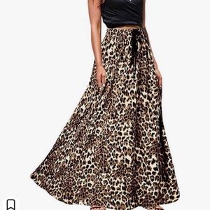 Cheetah print high waisted skirt